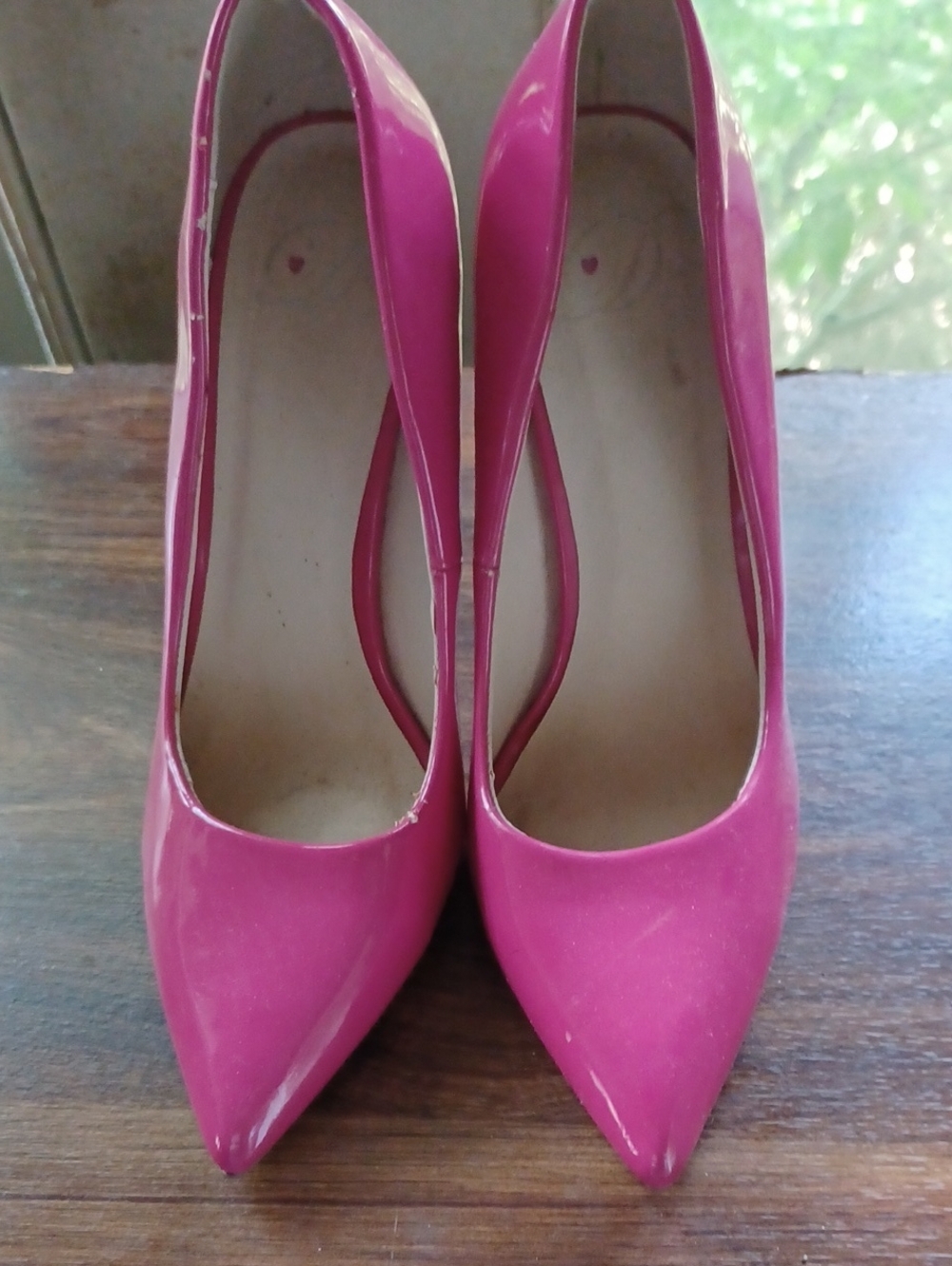 Source Unknown Patent Pointed-Toe High Heels in Fuchsia Pink